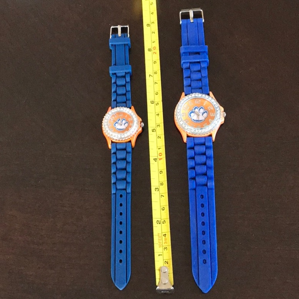 Ladies Geneva Watch Blue /Orange Paw on face